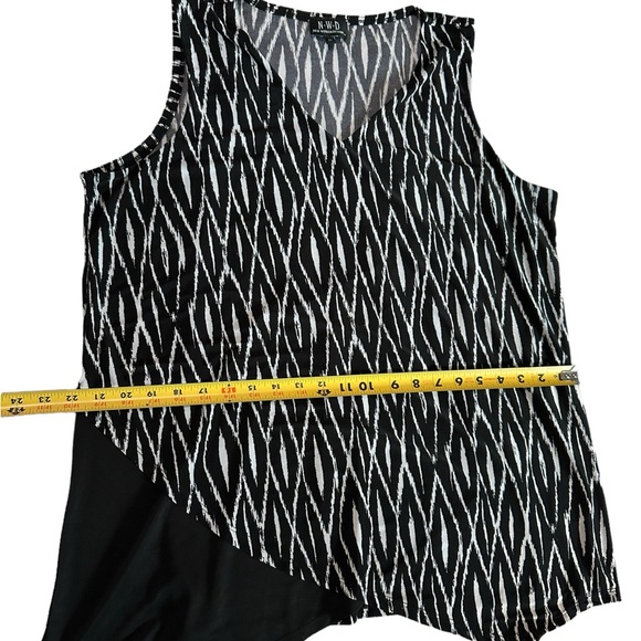 NWD New Woman Design Black & White Sleeveless Top Size2X - Picture 10 of 17